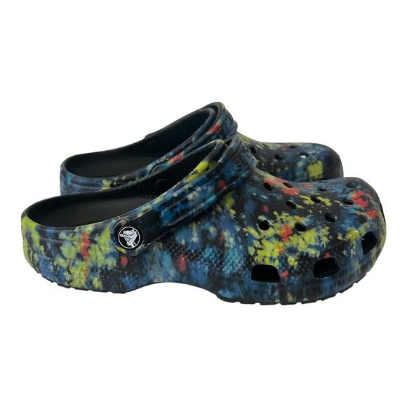 Crocs Classic Tie Dye Graphic Unisex Clog Sandals Women Size 9 - Picture 2 of 10
